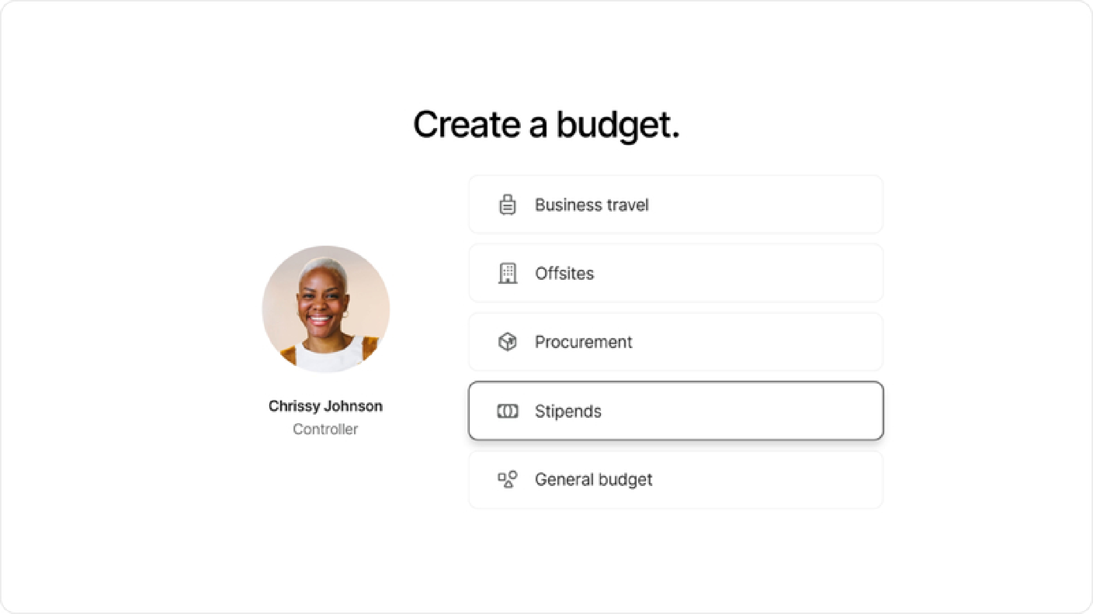 Budget creation example